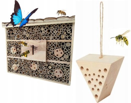  HOME for bees HOTEL for insects HOTEL for mason bees + Hotel House for insects Wood Nature