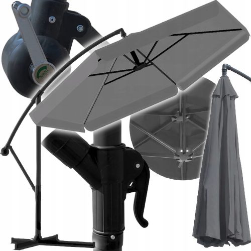  MalTec umbrella grey 350 x 250 cm