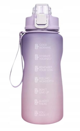  WATER BOTTLE WITH STRAW TIME MARKERS MOTIVATIONAL BPA FREE 2L