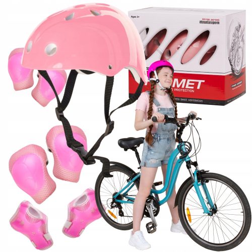  CASQUE AVEC PROTECTIONS POUR ROLLER SCOOTER, ROSE BIKE