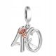  CHARMS PENDANT 40 BIRTHDAY ANNIVERSARY ROSE