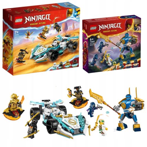  LEGO Ninjago Zane's Dragon Spinjitzu Racer 71791 + LEGO Ninjago Jay's Mech Battle Set 71805