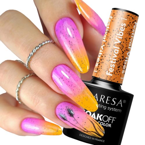  CLARESA FESTIVAL VIBES 1 HYBRID NAIL POLISH HYBRID ORANGE DOTS