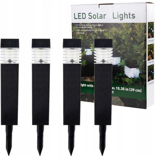  Martom solar lamp, black, 39 cm, 4 pcs.