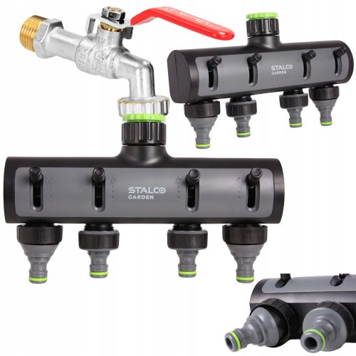  4-WAY 3/4 QUAD SPLITTER FOR GARDEN FAP WITH VALVES DOES NOT LEAK