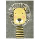  120x170 cm SOFT GREY-YELLOW-CREAM CARPET WITH LION