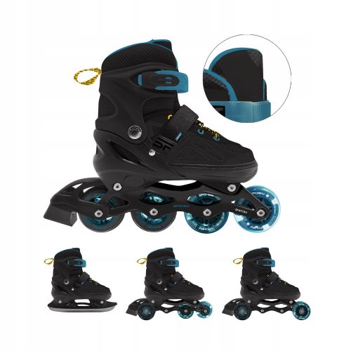  Patins à roues alignées réglables pour enfants 4en1 Spokey QUATTRO dans les tailles 34-37