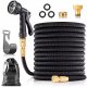  EXTENDABLE GARDEN HOSE 30M GUN SET + CONNECTION 1/2-3/4 + HANGER