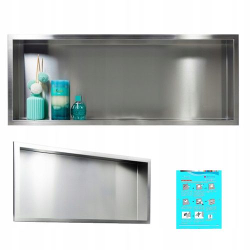  Balneo Wall-Box One bathroom built-in shelf 90 x 30 x 10 cm made of stainless steel
