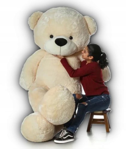  Teddy bear mascot with ecru PreSton bow, 200 cm