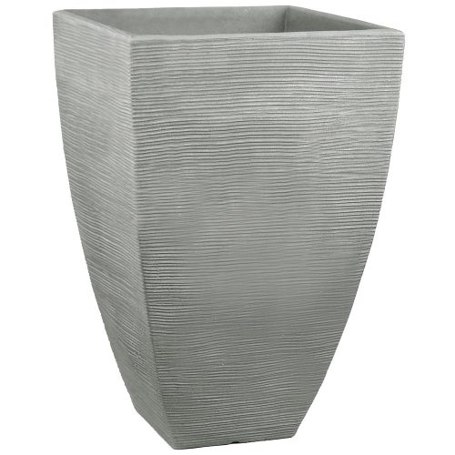  Terrace flowerpot 40 cm x 40 x 60 cm, plastic, grey and silver tones