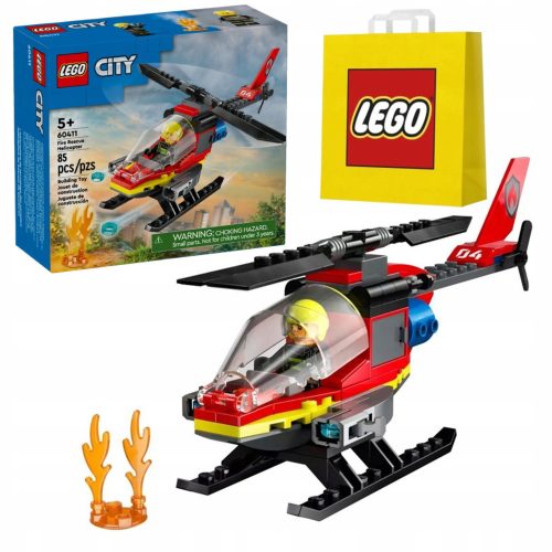  LEGO City 60411 Fire Rescue Helicopter + LEGO Paper Bag