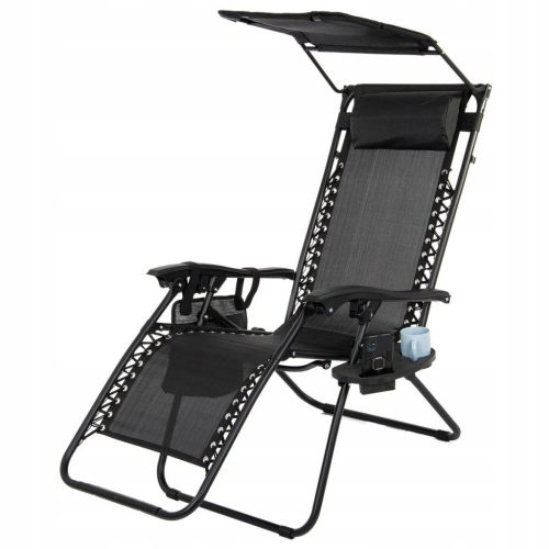  Saska Garden 1032313 deck chair, black steel