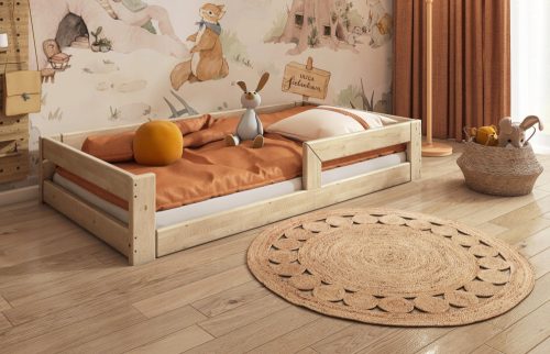  LOW FLOOR CHILDREN'S BED 200x90 FOR CHILDREN + FRAME, RAILING