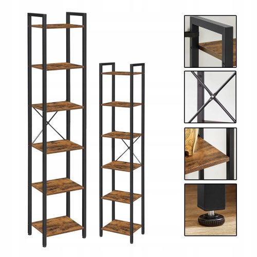  Top Art Industrial Shelf 40.22 cm x 188 cm x 30.12 cm Brown tones