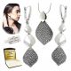  WOMEN'S SILVER JEWELRY SET 925 TEAR DROPS + ENGRAVING SILVER SET