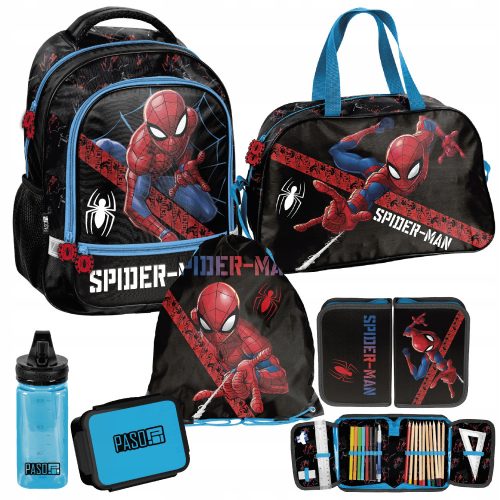  Superman Paso Multi-Compartment School Backpack, Black, Red Tones, Multicolored