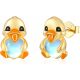  GOLD DUCK EARRINGS FOR GIRL SILVER GOLD PLATED STUDS