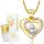  Gold Chain 925 Necklace Medal Heart Mother Communion Engraving