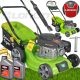  Green Tiger petrol lawn mower with basket, 123 cm³ capacity. Basket 40 l, cutting width 41 cm + 2× BRIGGS STRATTON 4T SAE30 lawn mower oil 0.6L