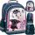  Cleo and Frank Derform Multi-Compartment School Backpack, Black, Pink, Grey and Silver Tones, Multicoloured 19 l