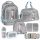  Paso school backpack with multiple compartments Blue tones, grey and silver tones, multicoloured