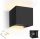  Black garden wall light with integrated 12 W LED source