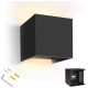  Black garden wall light with integrated 12 W LED source