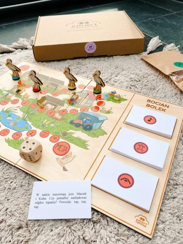  Family educational wooden board game for children - Stork Bolek