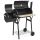  Garden charcoal grill with smoker 2in1 portable BBQ shelf thermometer black