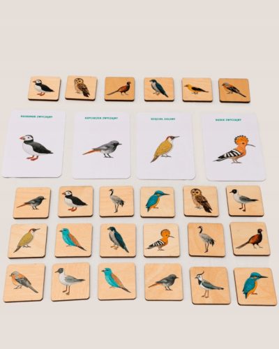  Memorki - Wooden memory game - Birds with educational cards