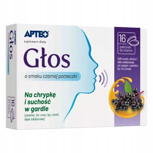  Apteo Głos lozenges with blackcurrant flavor 16 pcs.