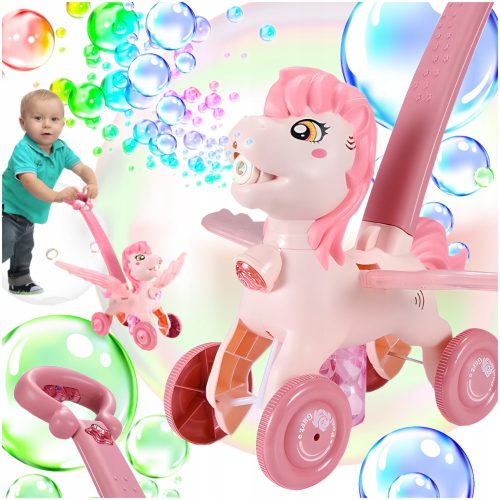  Pusher Bubble Machine 2in1 PONY Sound Light COLORS +