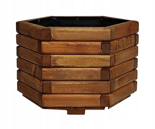  ZPD flowerpot, 60 cm x 53 x 35 cm, diameter 60 cm, wood tones in brown and beige