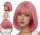  Long pink Hopki wig made of synthetic hair