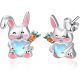  SILVER STUD EARRINGS RABBITS FOR GIRLS 925 SILVER STUDS