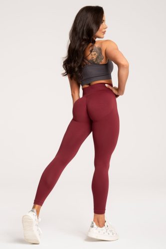  GYM GLAMOUR BASIC BURGUNDY LEGGINGS