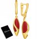  GOLDEN CORAL EARRINGS ENGLISH FOR HER 925 SILVER