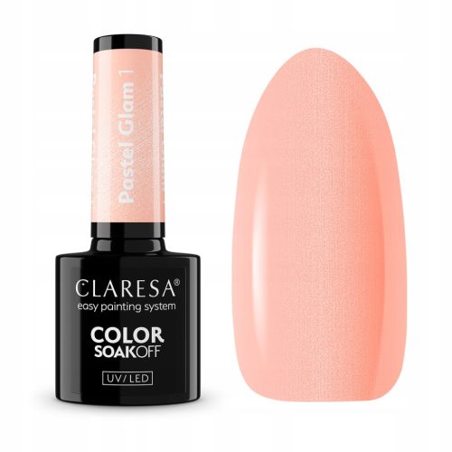  CLARESA PASTEL GLAM 1 HYBRID NAIL POLISH PASTEL HYBRID WITH PARTICLES