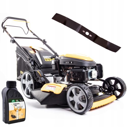  Petrol lawn mower with basket 196 cm³ capacity. Basket 75 l, cutting width 51 cm + Riwall operating instructions