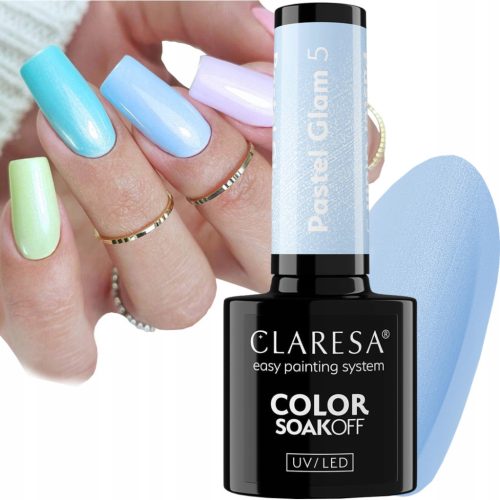  CLARESA PASTEL GLAM 5 HYBRID NAIL POLISH HYBRID PASTEL BLUE