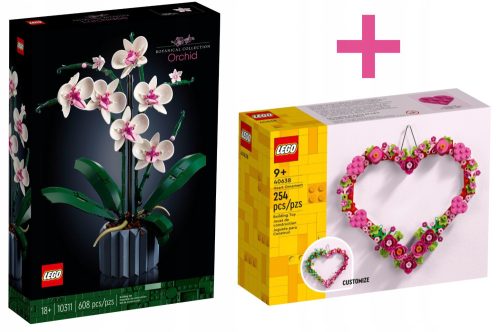  LEGO ICONS 10311 – LEGO Icons – Orchid + LEGO Creator 40638 heart-shaped decoration