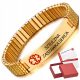  GOLD PLATED BAND bracelet on elastic band PACEMAKER, Steel