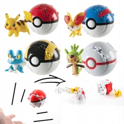  POKEMON TRANSFORMATION TOY SET 4in1 FIGURES FIGURE POKEBALL BALL