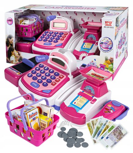  Cash register for children Aig + accessories pink