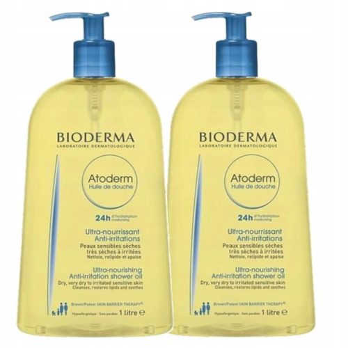 BIODERMA Atoderm Shower Oil 2-Pack - 2000ml, Day & Night Luxury Skin Care
