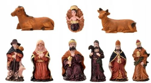  CERAMIC NATIVE FIGURES JOSEPH MARIA BETHLEHEM 8 CM 9 PIECES