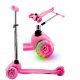  3-WHEEL SCOOTER FOR CHILDREN, BALANCING, LED WHEELS, PINK