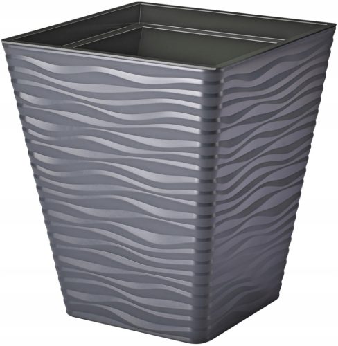  Form-Plastic flowerpot 29.5 cm x 29.5 x 33.7 cm, plastic in the colors grey and silver