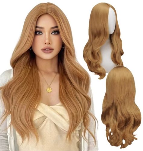  Long synthetic dark blonde Hopki hair wig for women